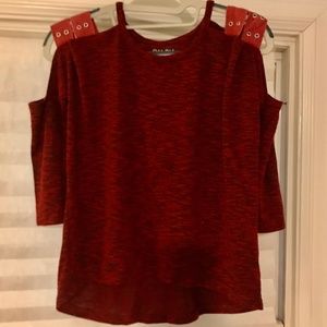 Rock Candy Girls Cold Shoulder Top in Red